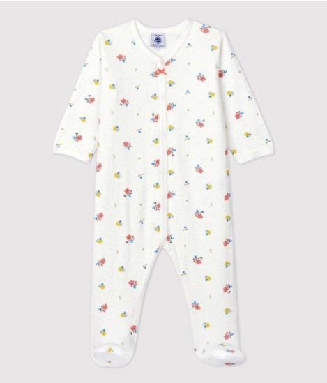 Petit Bateau Pyjama fleuri avec pieds en coton La Cabane des